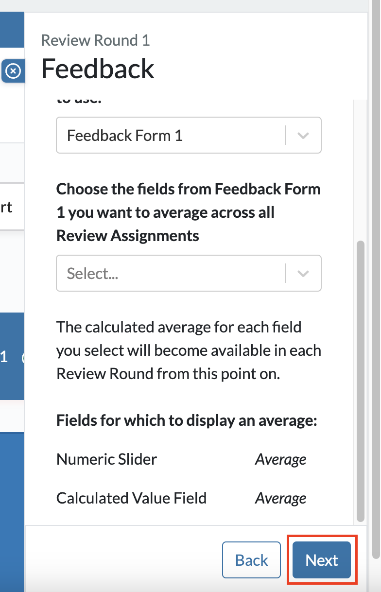 28 Next button after selecting Feedback form and ave score fields.png